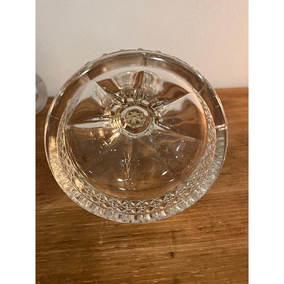 Vintage Pressed Glass Candlestick Holders Pair 7 Inch Taper Candle Holders - Picture 10 of 11